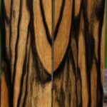 Black & White Ebony Bookmatched Knife Scales